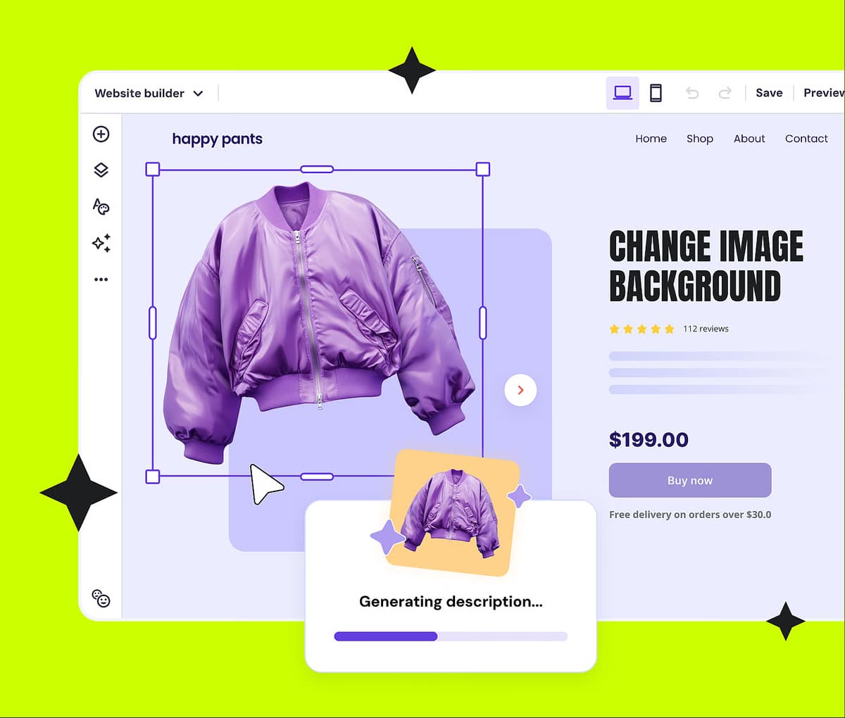 AI Website Builder Interface